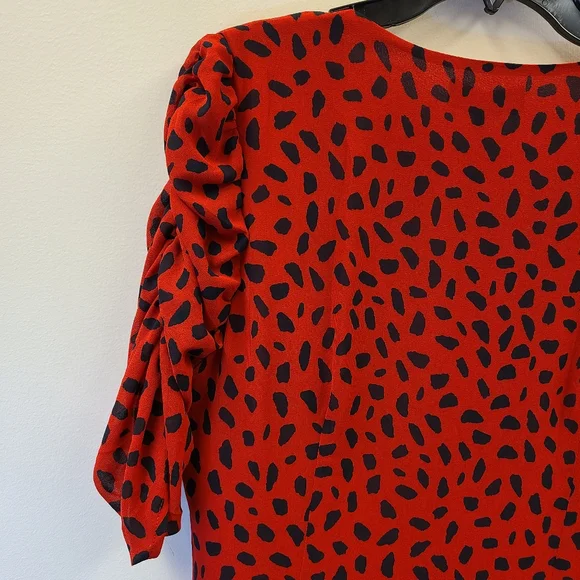 Final ❤️ Emily in Paris En Saison Paris Red Black Polkadot Retro Dress - Picture 5 of 10